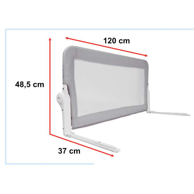 Barieră de siguranță pentru pat, 120 cm, gri [3]