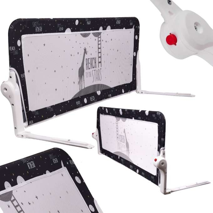 Barieră de siguranță pentru pat 150 cm, neagră [1]