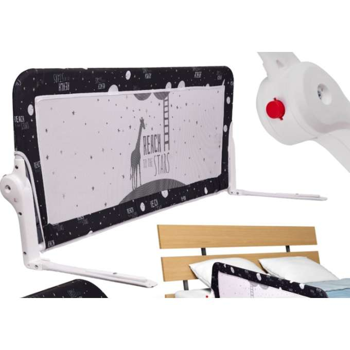 Barieră de siguranță pentru pat, 200 cm, negru [1]