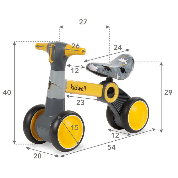 Bicicletă de echilibru pentru copii Kidwell Petito Dino – bicicletă fără pedale pentru copii [9]