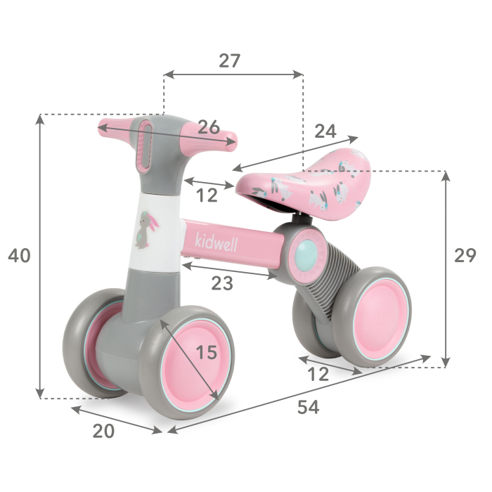 Bicicletă de echilibru pentru copii Kidwell Petito Bunny – bicicletă fără pedale pentru copii [11]