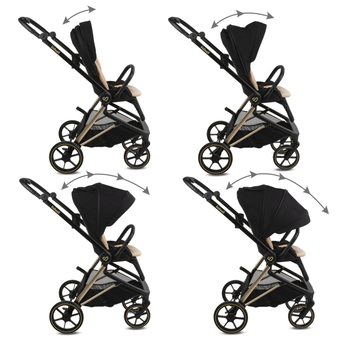 Cărucior multifuncțional  2in 1 VELMONT, negru/bej închis [5]