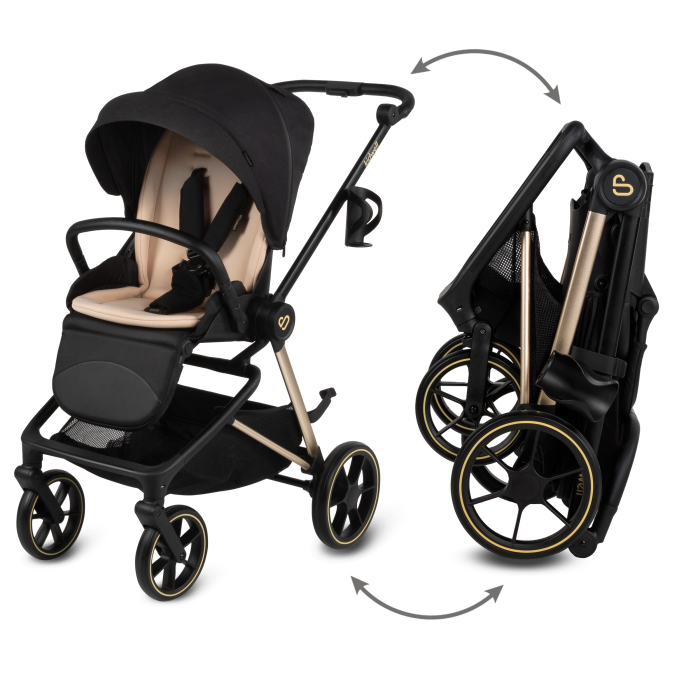 Cărucior multifuncțional  2in 1 VELMONT, negru/bej închis [4]