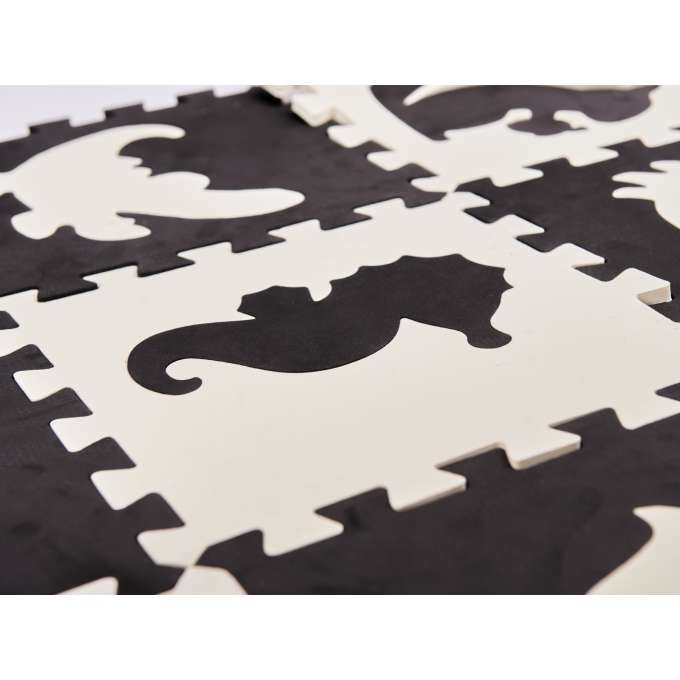 Covoras de joaca pentru copii din spuma EVA puzzle negru-ecru 25 piese [5]