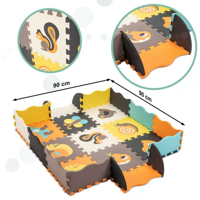 Covoras de joaca si tarc pentru copii din spuma EVA puzzle cu animale 25 piese [10]