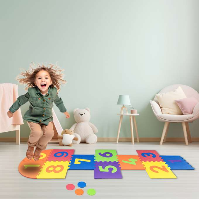 Covoraș din spumă, joc puzzle șotron, 11 buc [4]