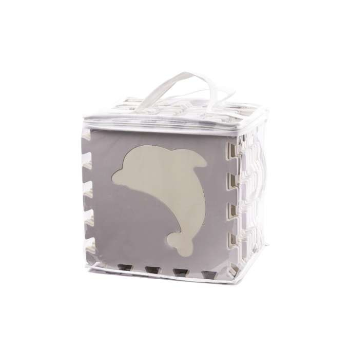 Covoraș educativ din spumă, puzzle, gri-bej, 36 de elemente, 150x150cm [9]