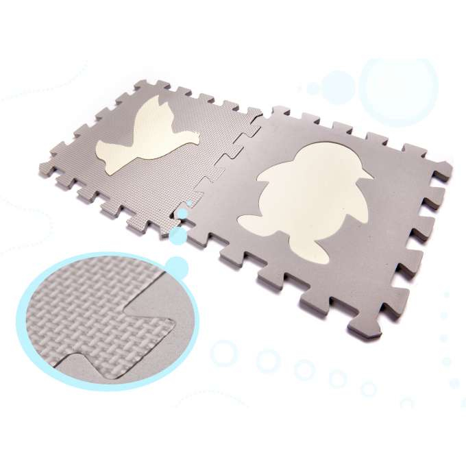 Covoraș educativ din spumă, puzzle, gri-bej, 36 de elemente, 150x150cm [4]