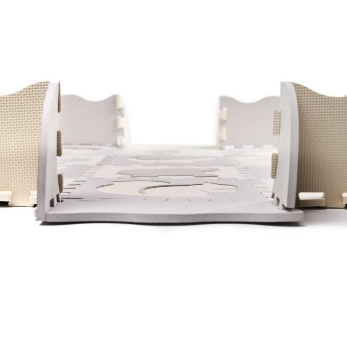 Covoraș educativ din spumă, puzzle, gri-bej, 36 de elemente, 150x150cm [5]