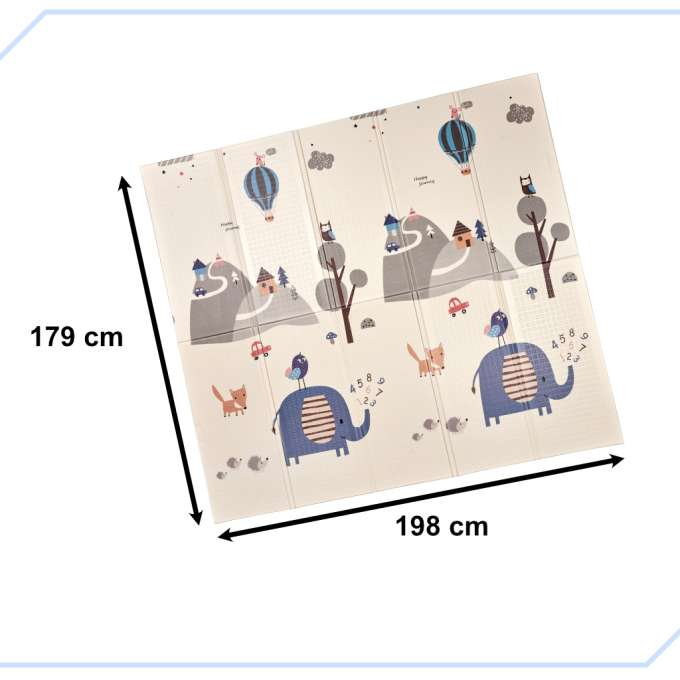 Covoraș educativ tip puzzle ,pliabil din spumă, față-verso, 180 x 200 cm, stradă/pădure [3]
