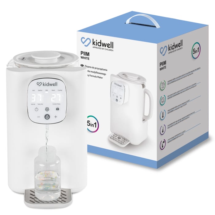 Espressor de apa  pentru prepararea laptelui praf Kidwell PIIM White, dozare automată și menținere temperatură 72h [4]