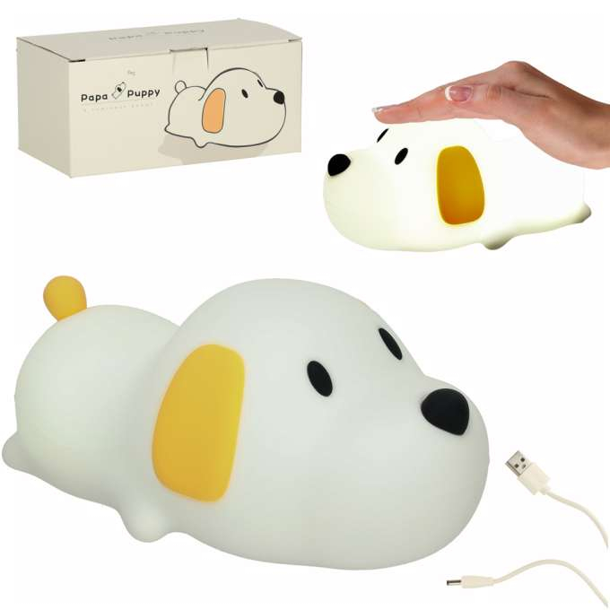 Lampă de noapte pentru copii, silicon, LED, USB, alb, câine [1]
