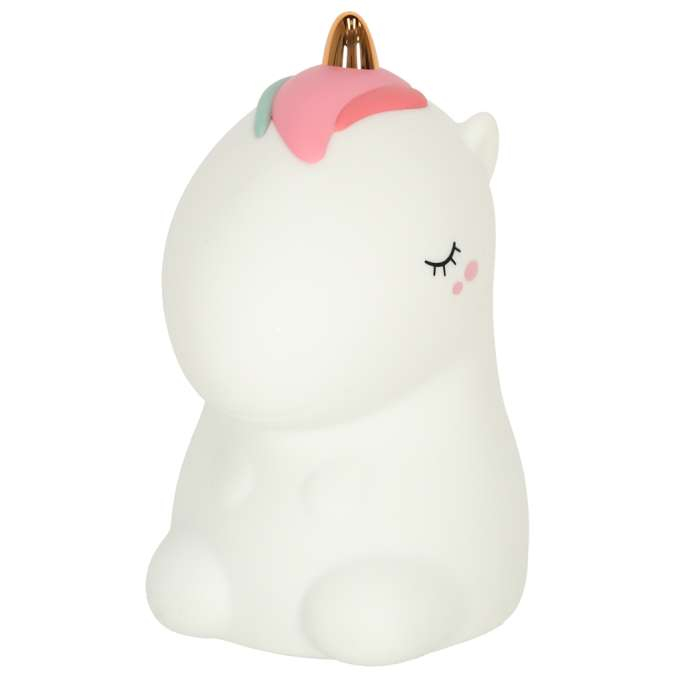 Lampă de veghe pentru copii, silicon, tactil, LED, alb, RGB, unicorn [3]