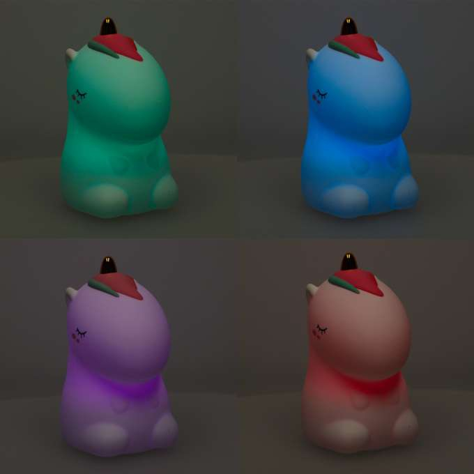 Lampă de veghe pentru copii, silicon, tactil, LED, alb, RGB, unicorn [10]