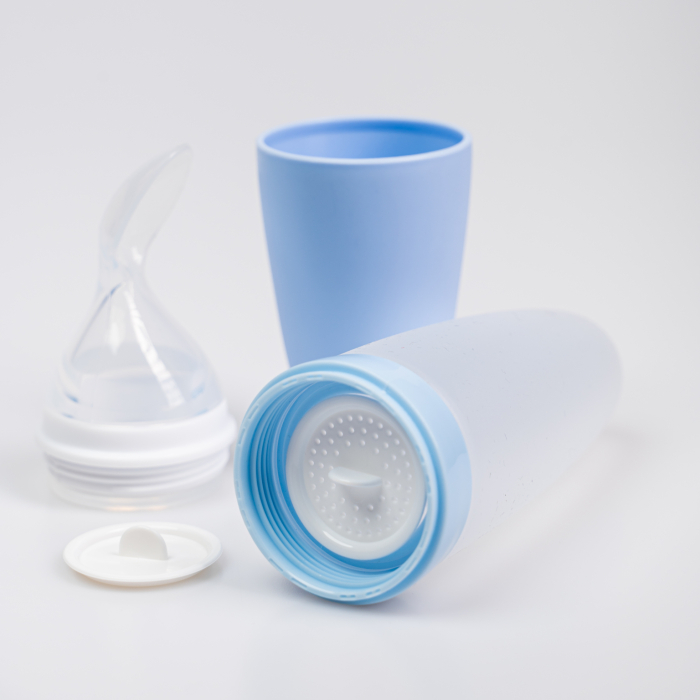 Lingurita de silicon cu rezervor Babysnugg, Fara BPA, Portabila, Albastra [3]