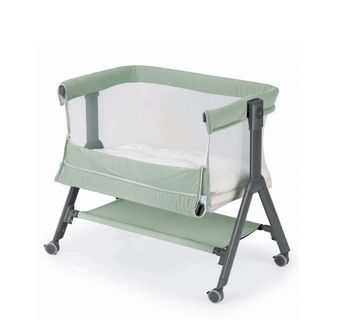Pătuț Co-Sleeping Sempreconte Air – verde menta, Pătuț Bebe Atașabil, Laterale Detașabile și Reglaj pe Înălțime [1]