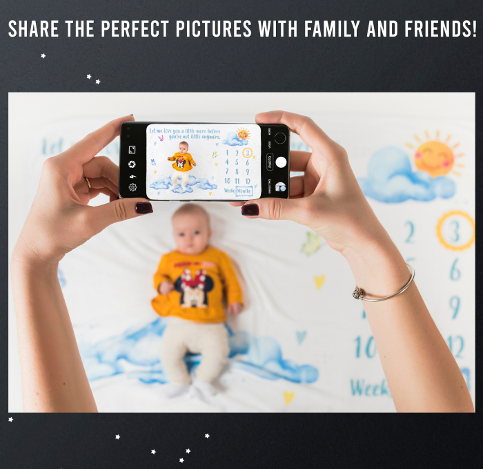 Păturica aniversara Milestone Norișori - 100x150cm [5]