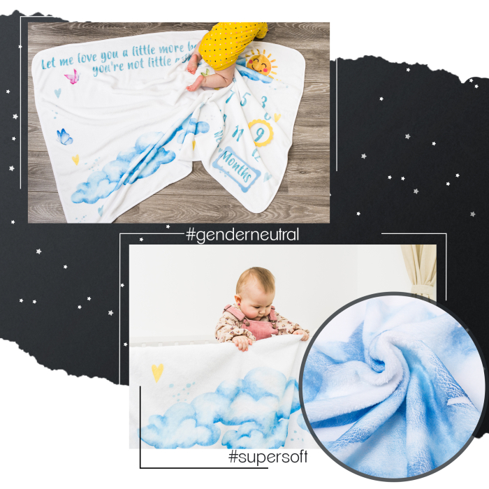 Păturica aniversara Milestone Norișori - 100x150cm [4]