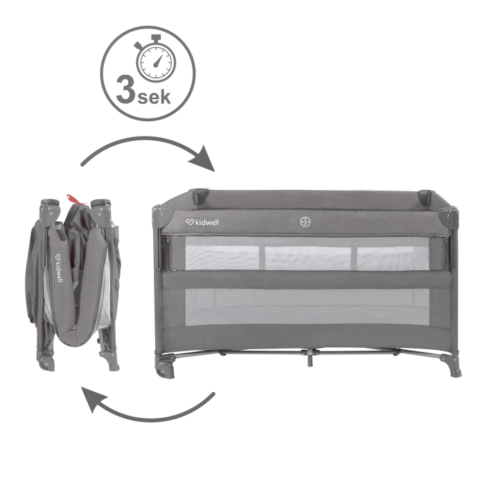 Pătuț de călătorie cu două niveluri BLISSY Lift ,culoare GRI [4]