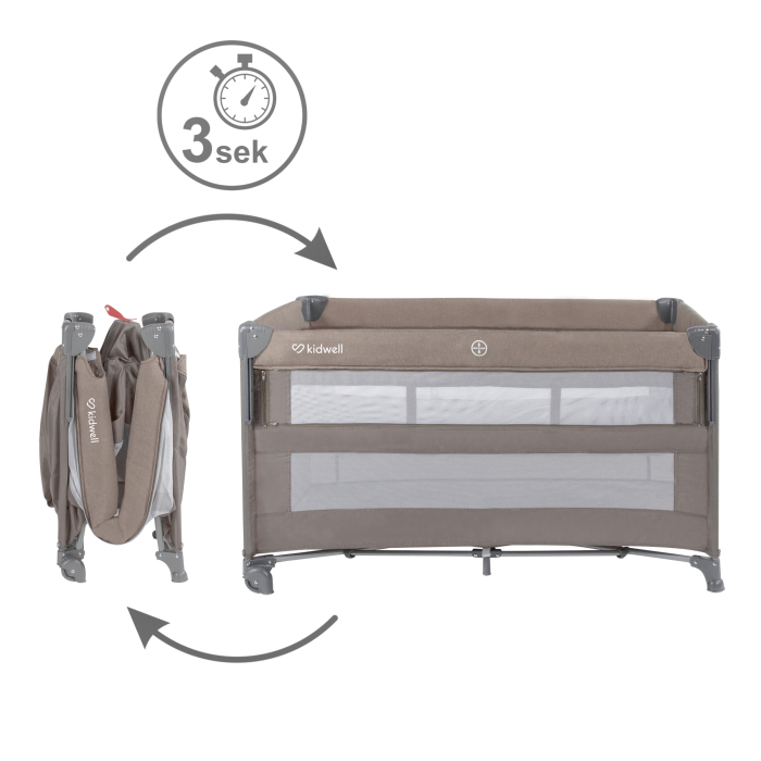 Pătuț de călătorie cu doua niveluri BLISSY Lift ,culoare BEJ [5]