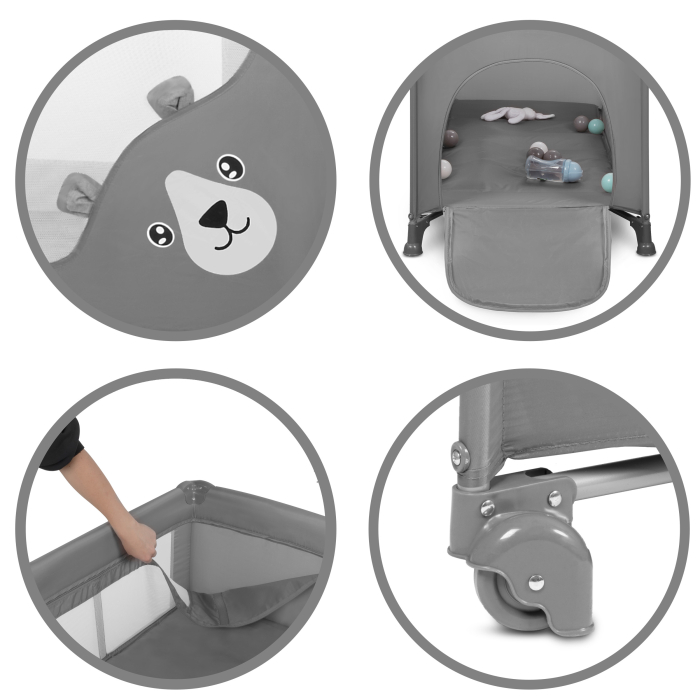 Pătuț de călătorie cu două niveluri BLISSY DUO, culoare GRI [8]