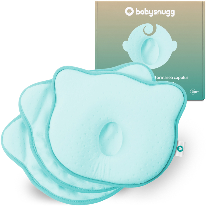 Perna bebelusi cu 2 huse contra plagiocefaliei pentru formarea capului, Albastru [1]