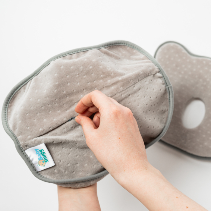 Perna bebelusi cu 2 huse contra plagiocefaliei pentru formarea capului, Gri [3]