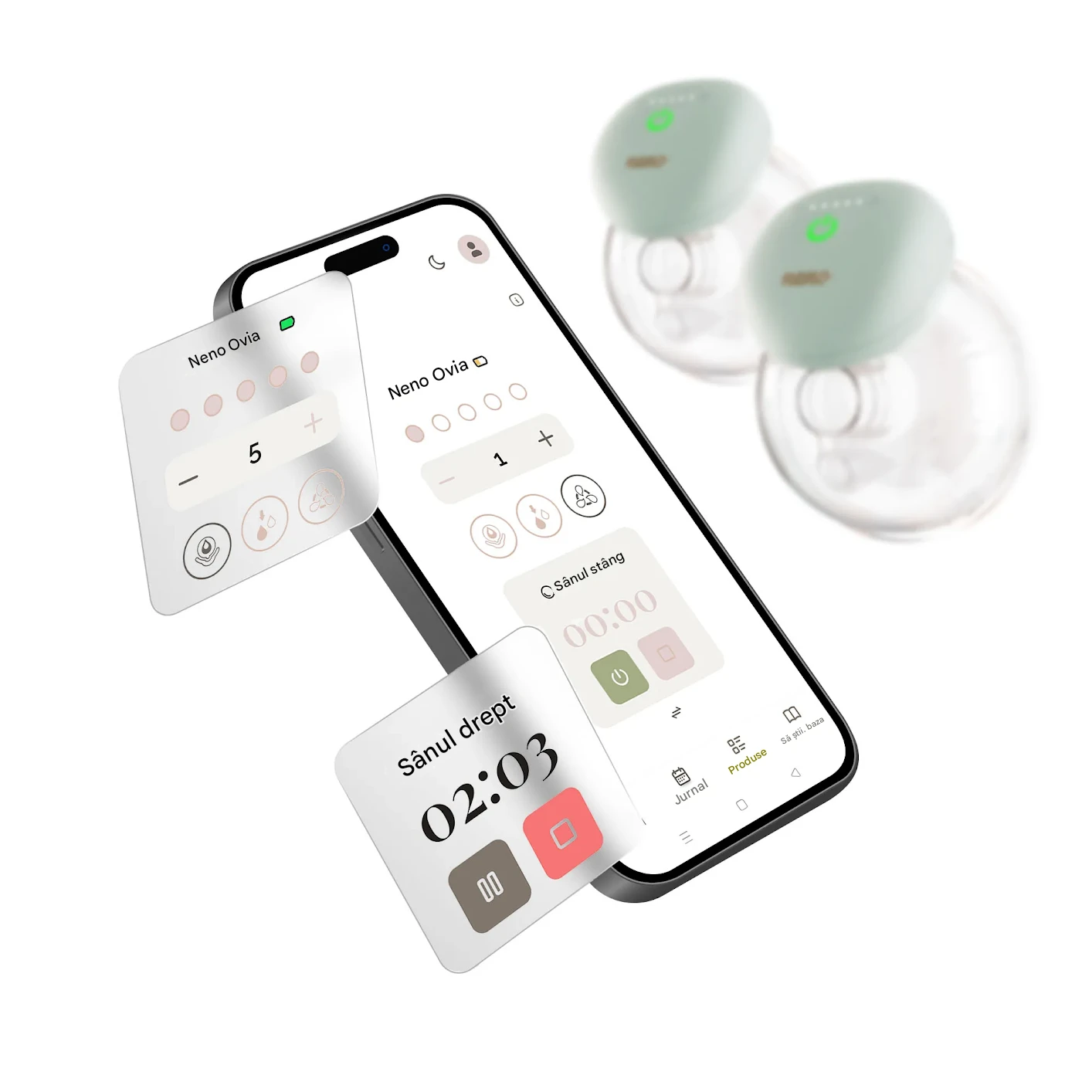Pompă de sân electrică dublă hands free Neno Ovio Twin – pompă wireless pentru alăptare [4]