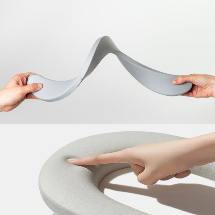 Reductor WC copii cu scarita pliabila si sezut moale Babysnugg – cu trepte ajustabile pentru toaleta ovala (40-47cm), Alb [4]