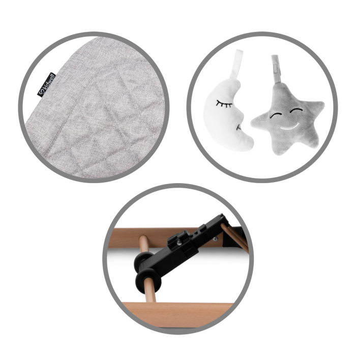 Scaun balansoar complet gri/lemn LARO [9]