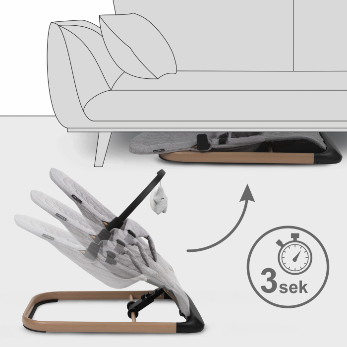 Scaun balansoar complet gri/lemn LARO [7]