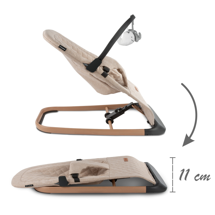 Scaun balansoar LARO bej/lemn [8]