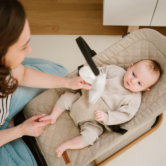 Scaun balansoar LARO bej/lemn [12]