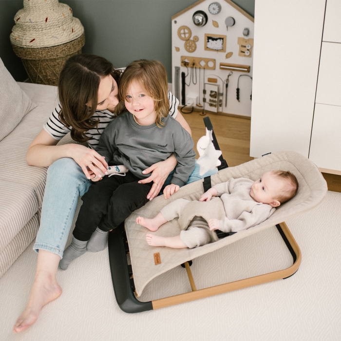 Scaun balansoar LARO bej/lemn [13]