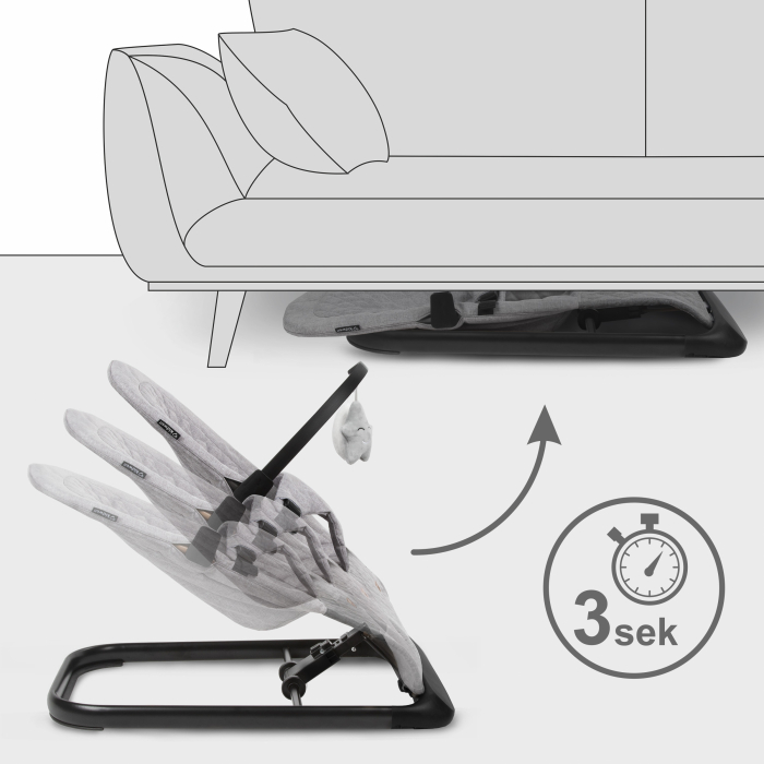 Scaun balansoar LARO gri/negru [4]