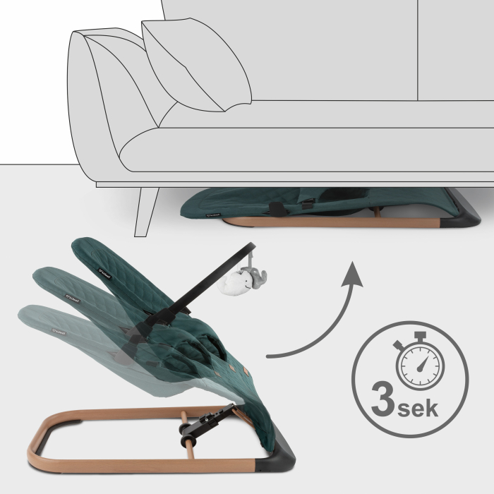 Scaun balansoar LARO verde/lemn [5]