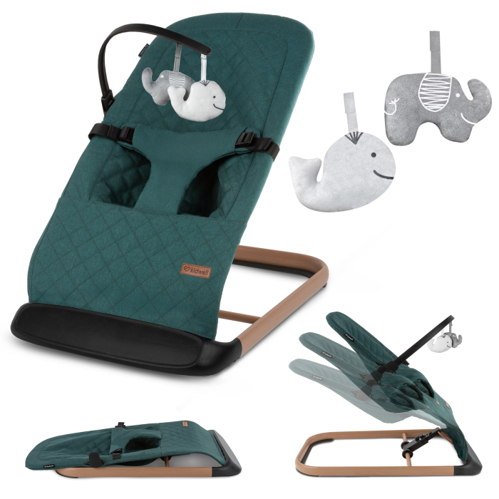 Scaun balansoar LARO verde/lemn [1]