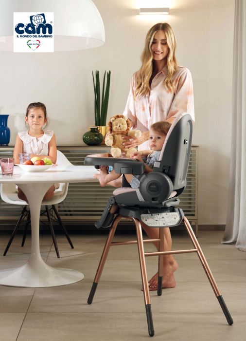 Scaun de Masă CAM ORIGINAL 4in1 – ROZ, Reglabil, Multifuncțional, de la Naștere [13]