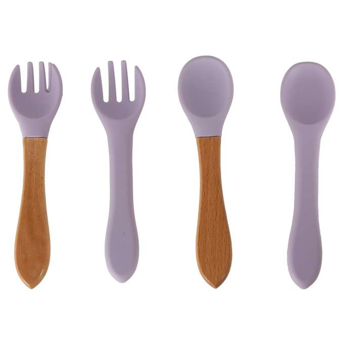 Set hranire pentru copii din silicon, model crab, 9 piese, violet [9]