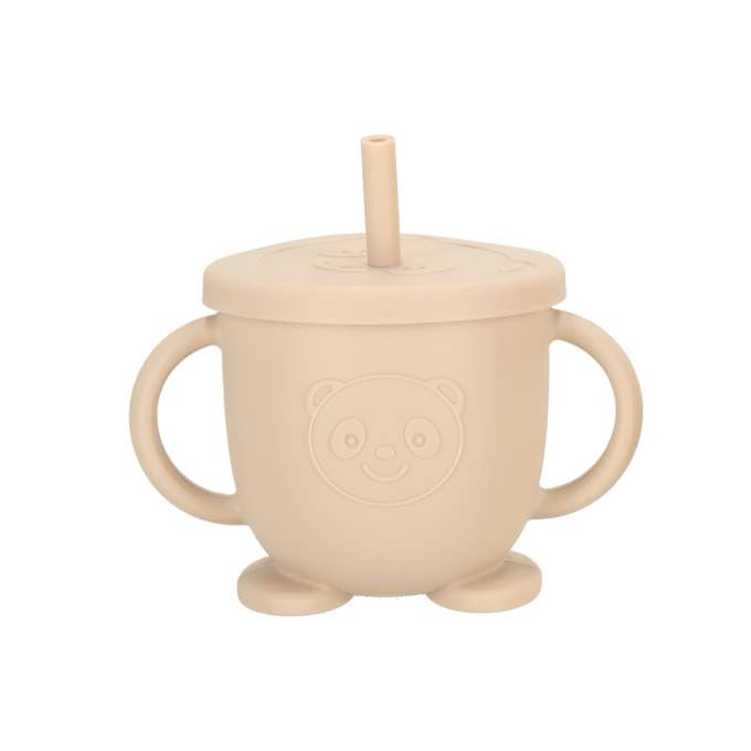 Set  hranire  din silicon pentru copii , bufniță, 8 elemente, bej [5]