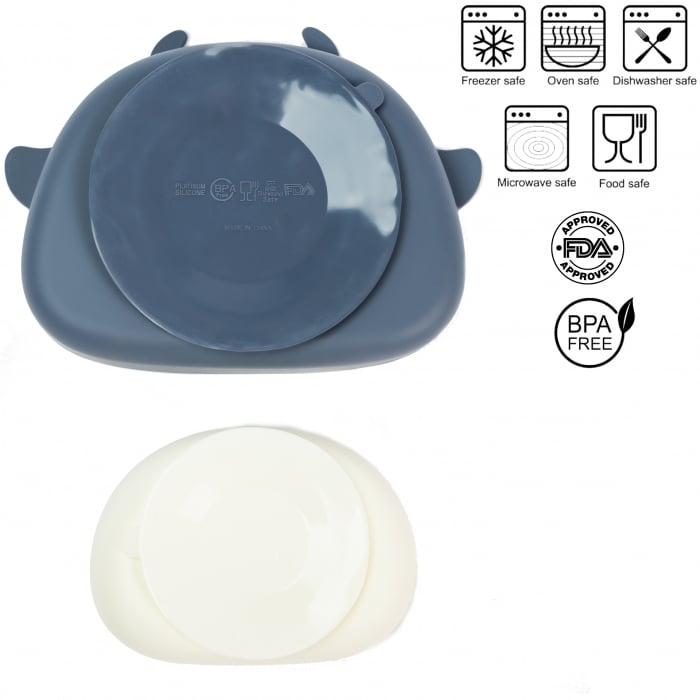 Set hranire bebelusi pentru diversificare din silicon, 6+ luni, Albastru [5]