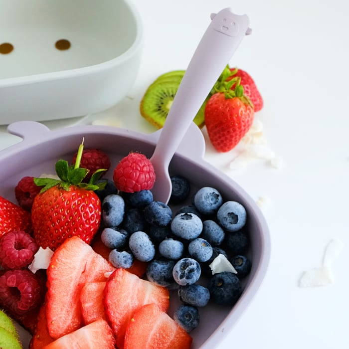 Set hranire bebelusi pentru diversificare din silicon 6+ luni, Roz Pudră [6]