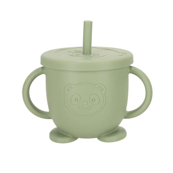 Set hrănire din silicon pentru copii,bufniță, 8 elemente, verde [5]