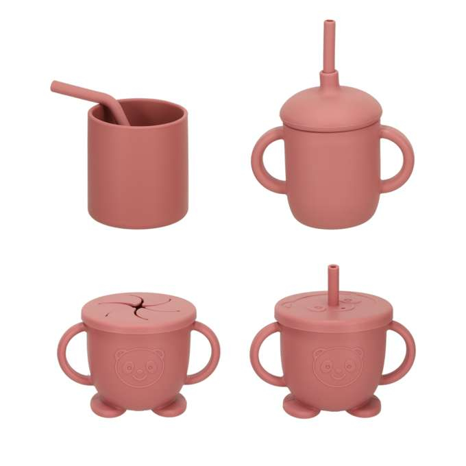 Set hranire din silicon pentru copii, crab 19 piese, roz inchis [7]