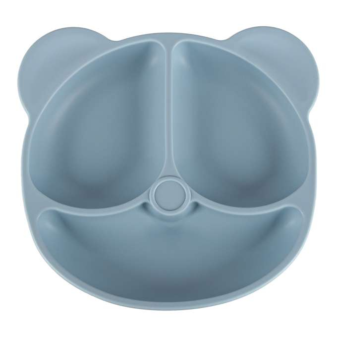 Set hranire din silicon pentru copii ,ursulet , 8 elemente, albastru [3]