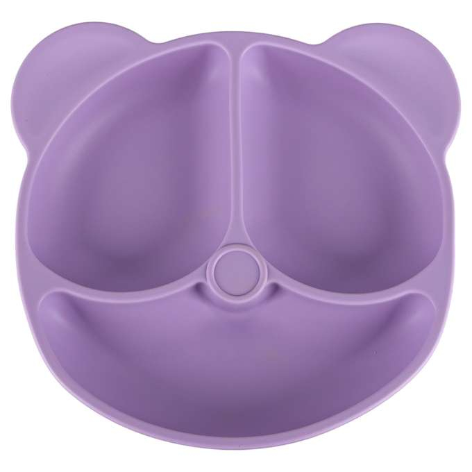 Set hranire din silicon pentru copii ,ursulet , 8 elemente, violet [4]