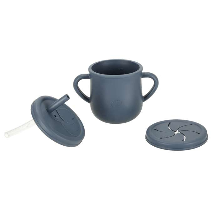 Set hrănire din silicon pentru copii,veveriță, 9 elemente, albastru închis [5]