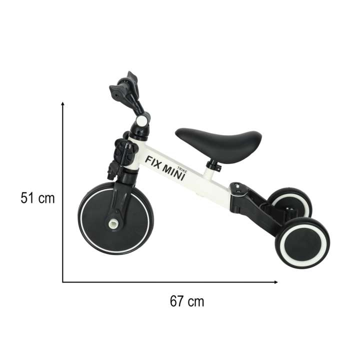 Tricicleta / bicicleta de echilibru Trike Fix Mini 3 în 1 cu pedale , culoare ALB [14]