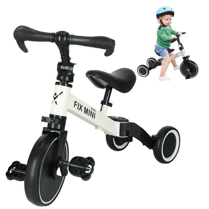 Tricicleta / bicicleta de echilibru Trike Fix Mini 3 în 1 cu pedale , culoare ALB [1]