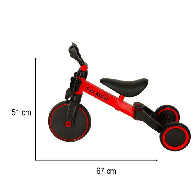 Tricicleta / bicicleta de echilibru Trike Fix Mini 3 în 1 cu pedale , culoare ROSU [14]